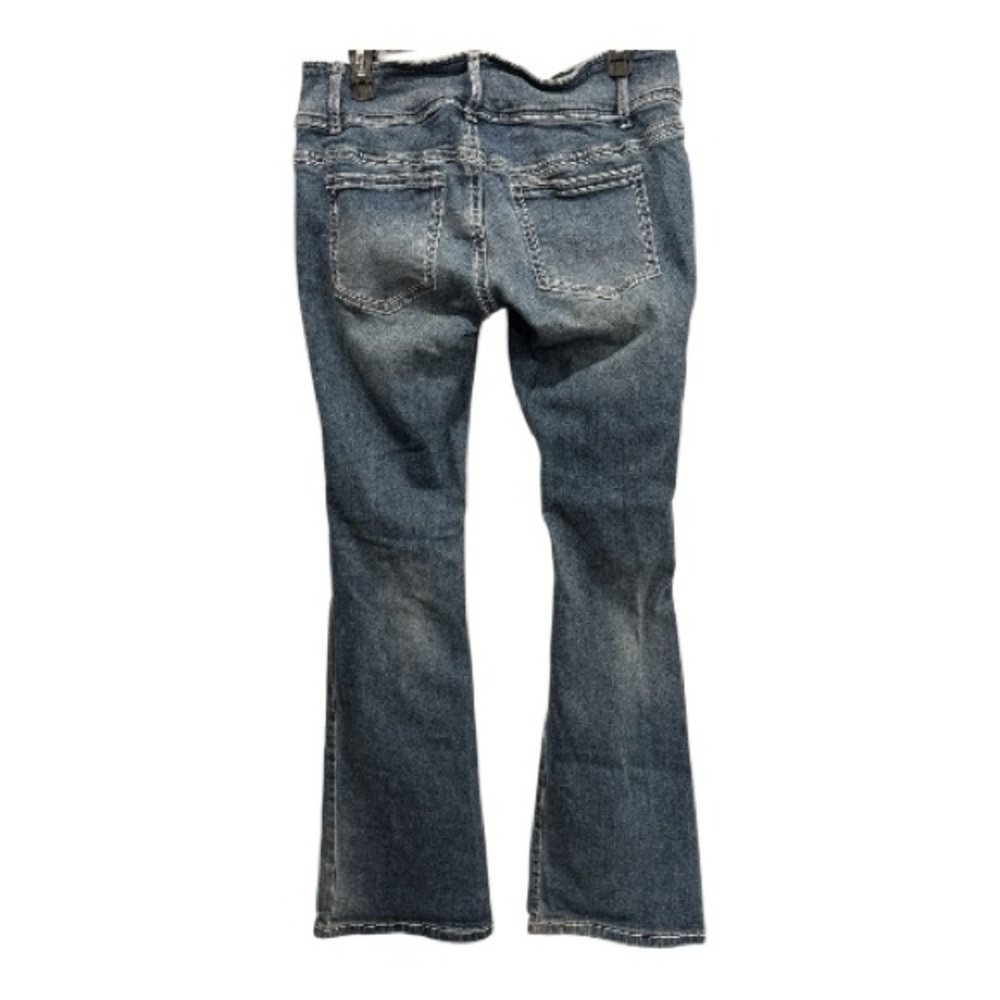 Flamingo Washed Blue Distressed Flare Jeans size XL. 33”/31” bootcut - Picture 2 of 10